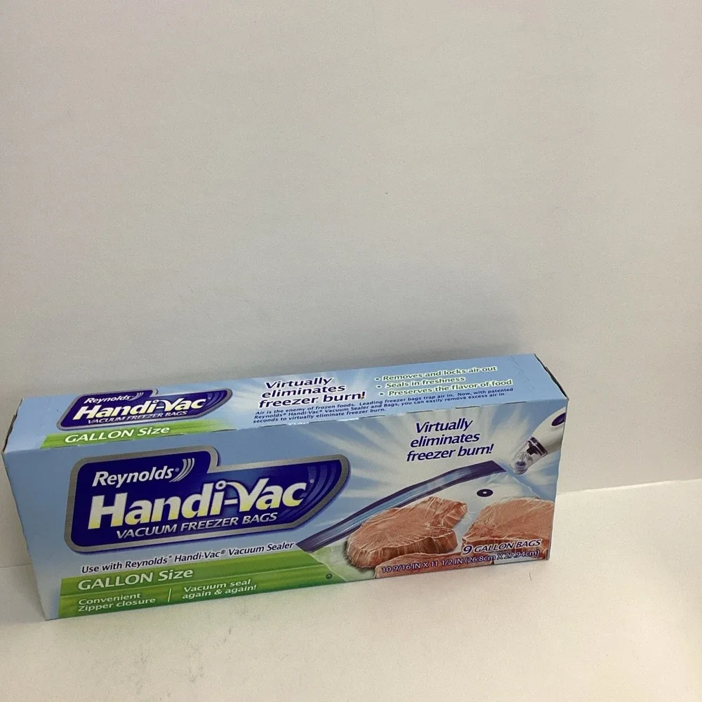 Reynolds Handi-Vac Vacuum Freezer Bags Gallon Size — 9 Bags  NEW & UNOPENED HTF